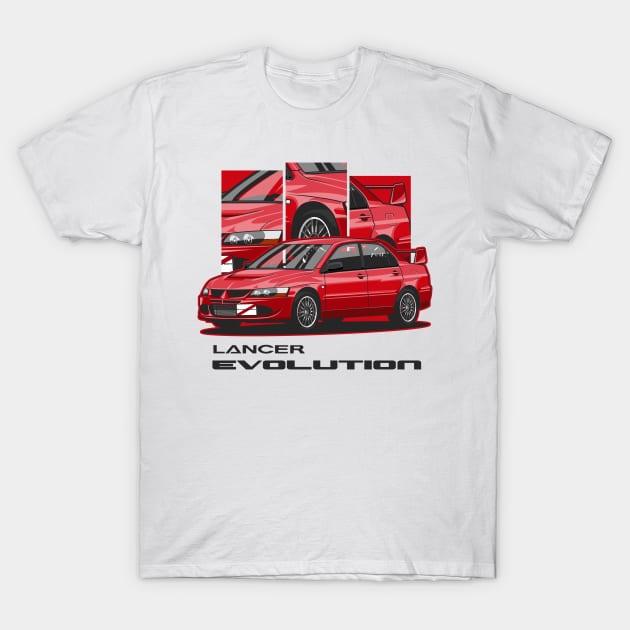 Mitsubishi Lancer Evolution T-Shirt by Aiqkids Design